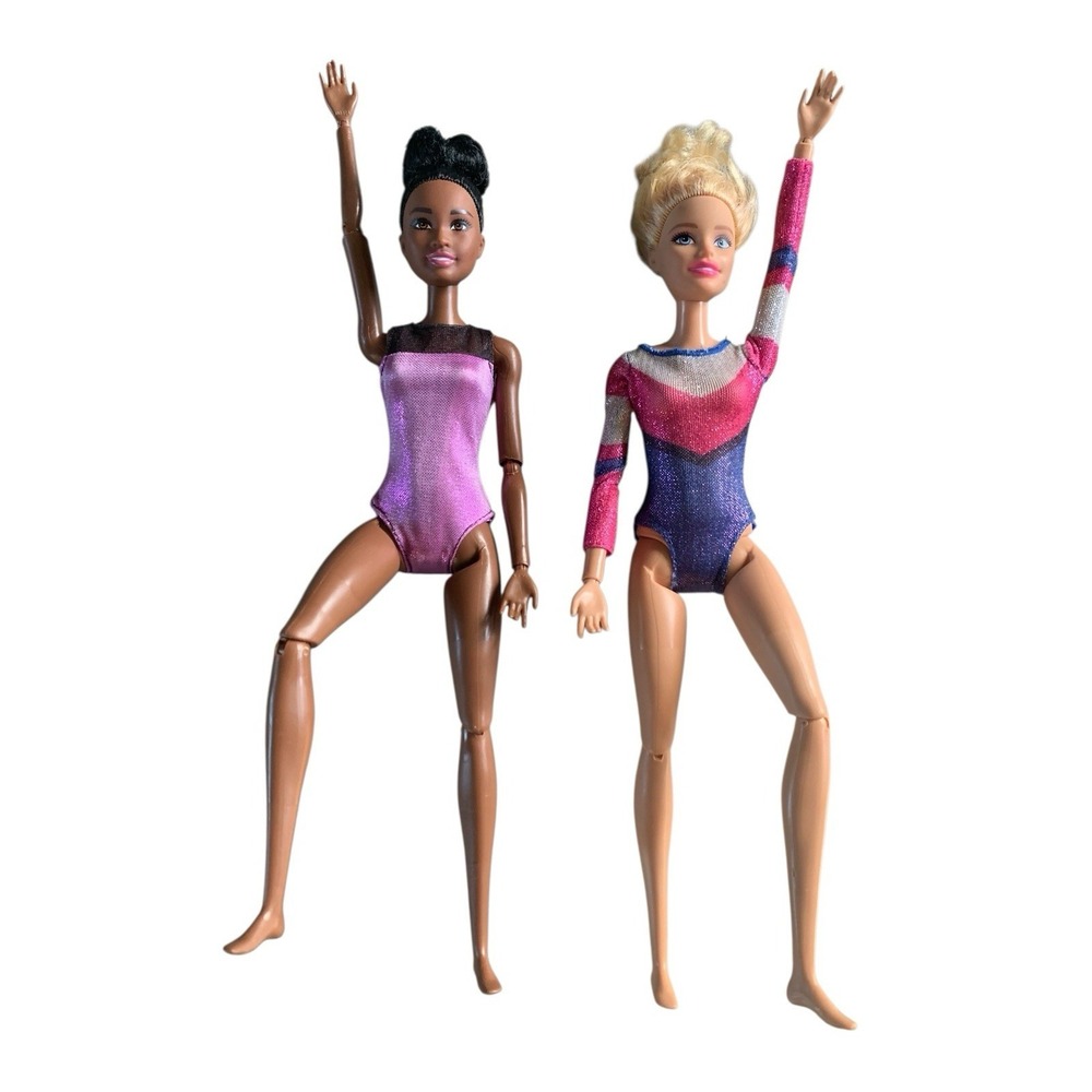 2 Barbie Doll You Can Be Anything Gymnastic Gym Barbie Gymnastics Lot D61